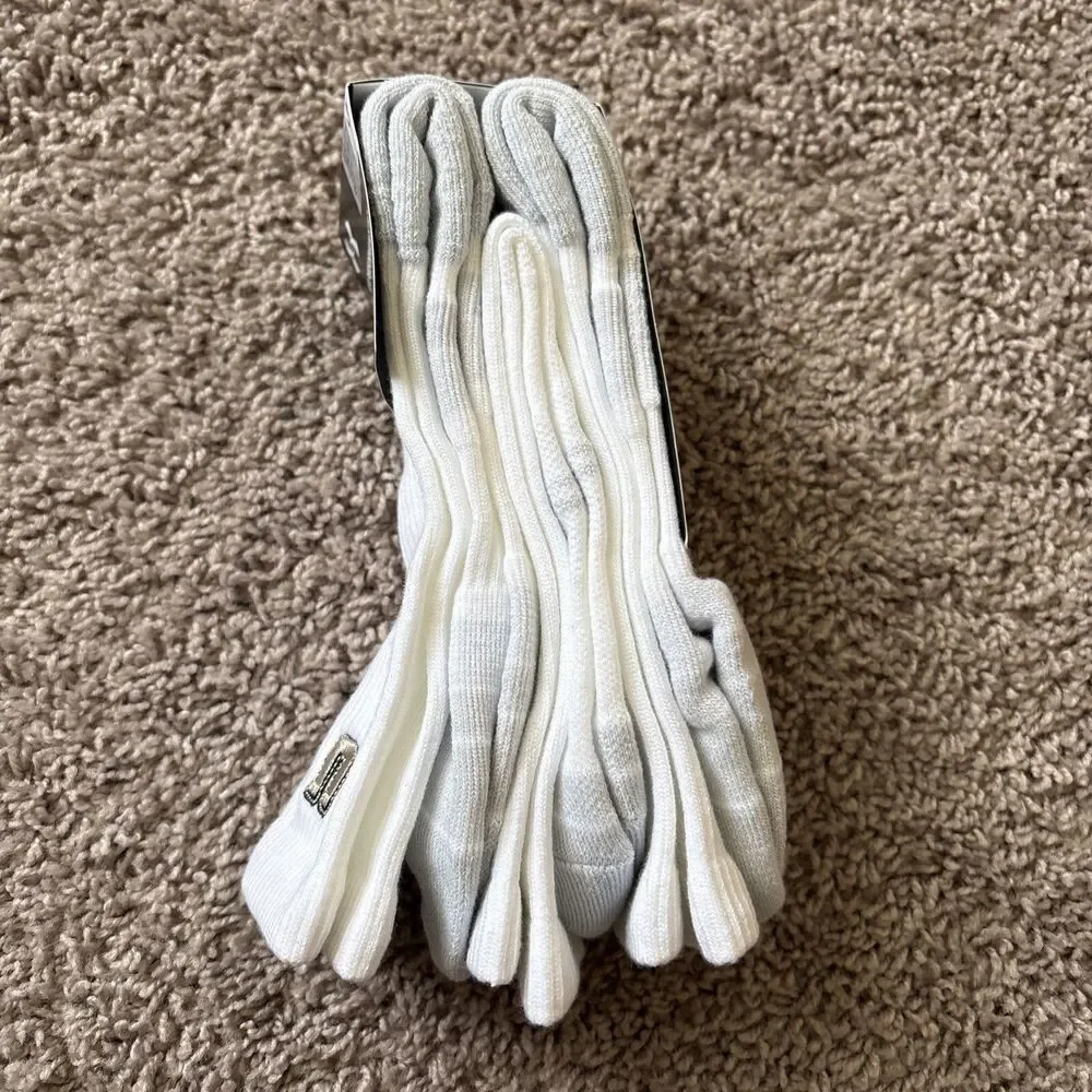 Under Armour 1379515 103 Unisex UA Performance Tech White U Crew Socks 3-Pack